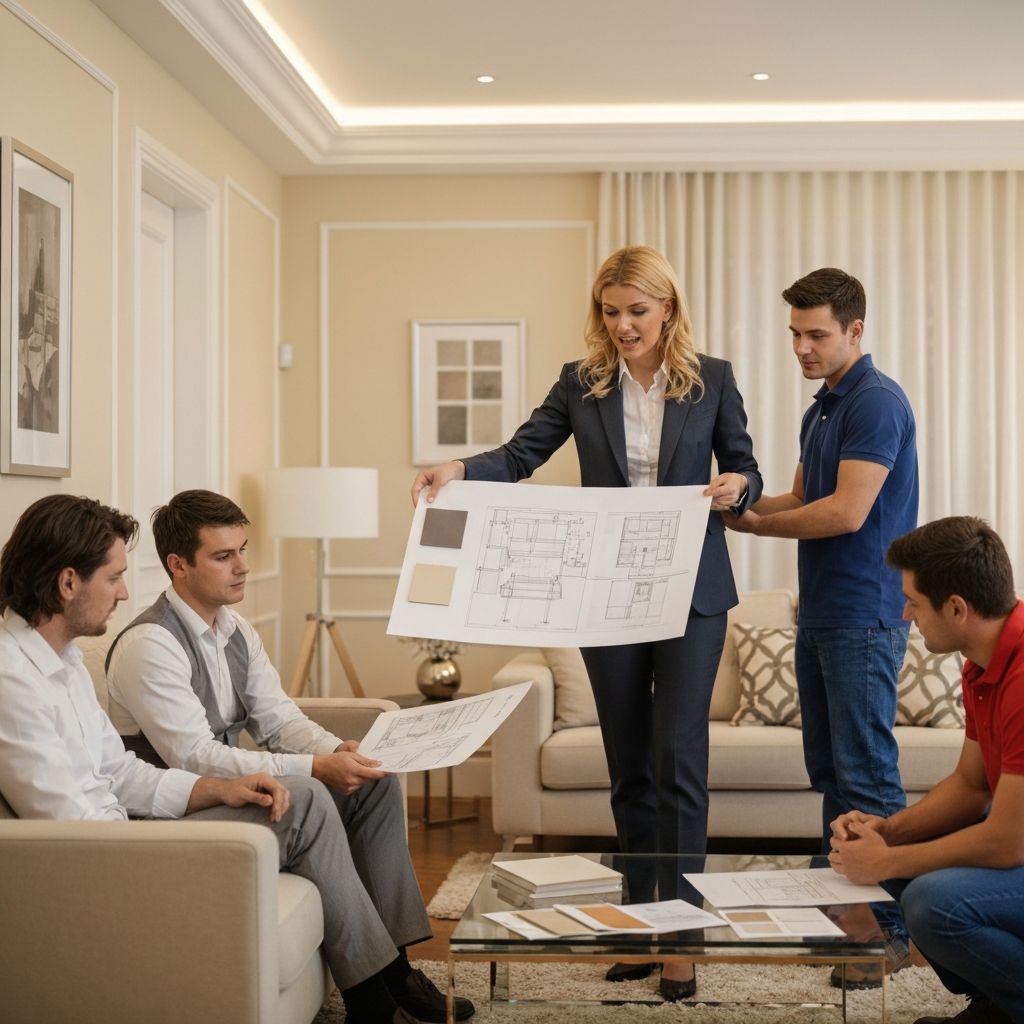 Designer coordinating with renovation team